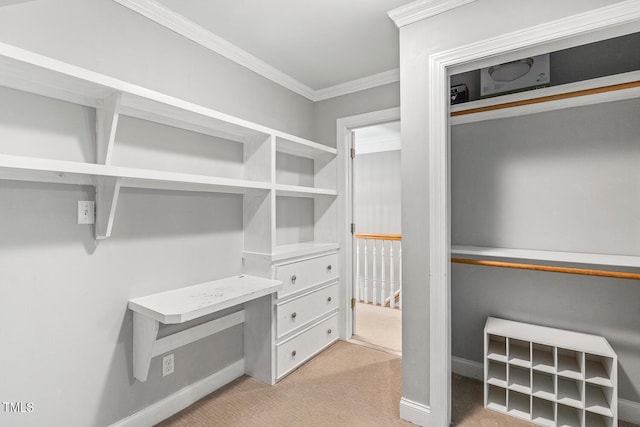 206 W Stoneybrook Ct, Benson, NC 27504 - spacious closet with light carpet and built in desk