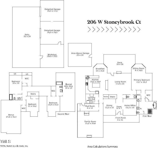 206 W Stoneybrook Ct, Benson, NC 27504 - room layout
