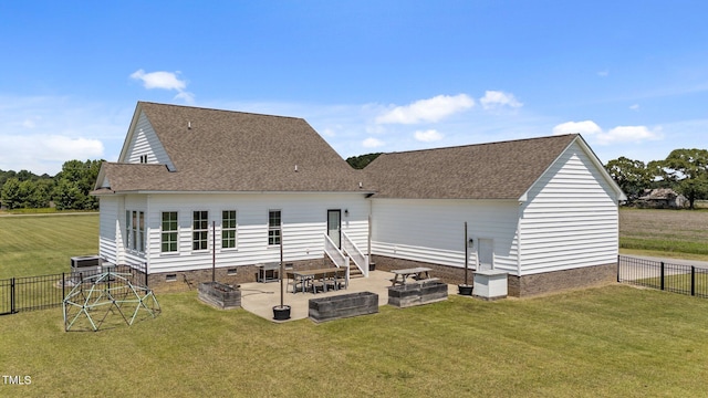 4333 US-117 Hwy, Wilson, NC 27893 - back of house with a patio, crawl space, a shingled roof, and entry steps