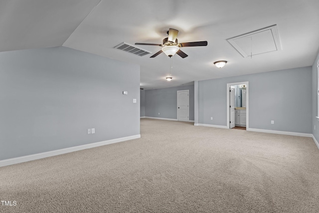 4333 US-117 Hwy, Wilson, NC 27893 - spare room with attic access, ceiling fan, light carpet, and baseboards