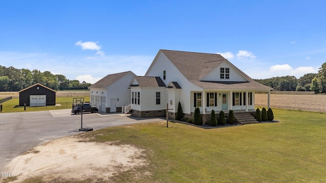 4333 US-117 Hwy, Wilson, NC 27893 - back of property with a porch, a lawn, crawl space, a garage, and a shingled roof
