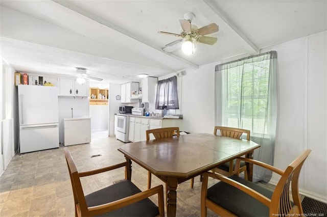566 Quail Run Rd, Lumberton, NC 28358 - dining area with a ceiling fan