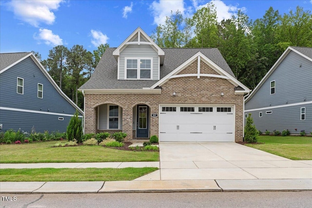 857 Whistable Ave, Wake Forest, NC 27587 - craftsman house with brick siding, a front lawn, and concrete driveway