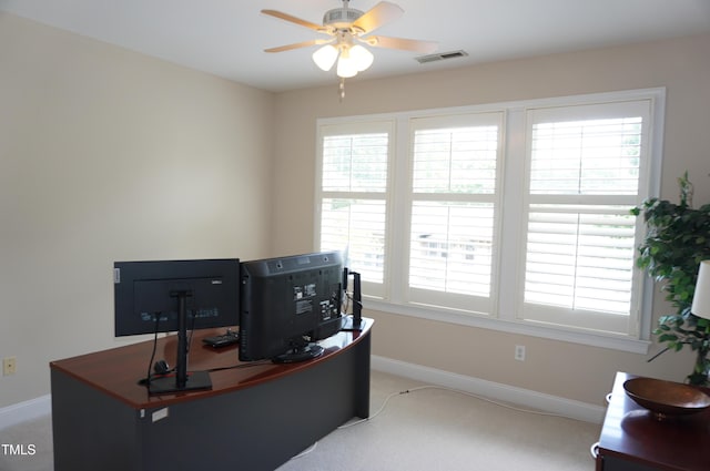 4810 Glenmist Ct, Raleigh, NC 27612 - office with a ceiling fan, plenty of natural light, and baseboards