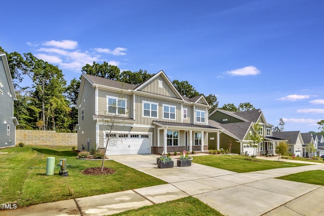 1100 Balsawood Dr Unit 5, Durham, NC 27705 - craftsman house with board and batten siding, driveway, a garage, and a porch