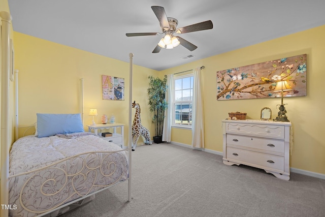 204 Ashland Hill Dr, Holly Springs, NC 27540 - bedroom featuring carpet floors, baseboards, and a ceiling fan