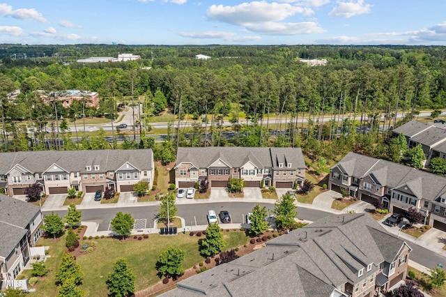 329 Castle Rock Ln, Cary, NC 27519 - aerial perspective of suburban area featuring a forest