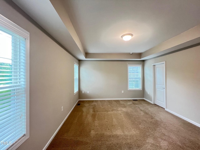 1746 Hammocks Beach Trl, Apex, NC 27502 - unfurnished bedroom with carpet, baseboards, and a raised ceiling