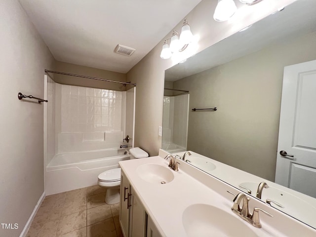 1746 Hammocks Beach Trl, Apex, NC 27502 - full bath with toilet,  shower combination, double vanity, and baseboards