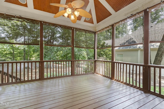 3124 Briar Stream Run, Raleigh, NC 27612 - unfurnished sunroom featuring a ceiling fan and plenty of natural light