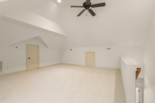 3124 Briar Stream Run, Raleigh, NC 27612 - bonus room featuring lofted ceiling, a ceiling fan, light carpet, and baseboards