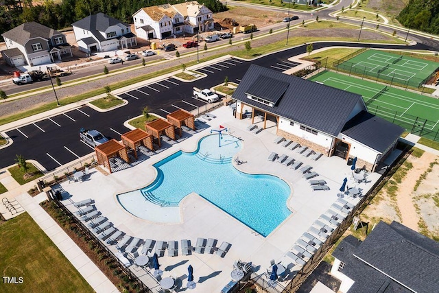 1900 Clydner Dr, Apex, NC 27523 - aerial view of a pool area