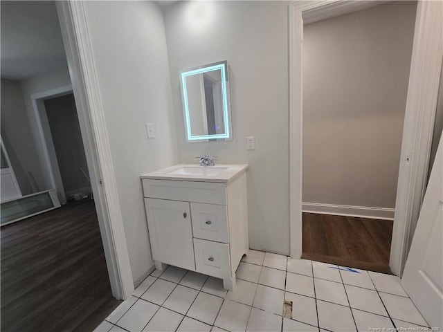 409 Thimbleberry Dr, Vass, NC 28394 - bathroom with vanity and wood finished floors