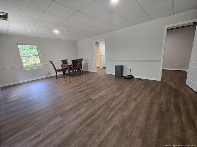 409 Thimbleberry Dr, Vass, NC 28394 - dining space featuring a drop ceiling, dark wood-type flooring, and baseboards