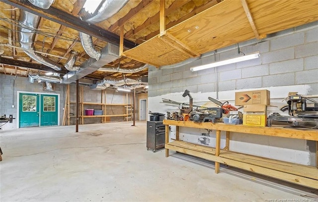 409 Thimbleberry Dr, Vass, NC 28394 - unfinished below grade area with concrete block wall