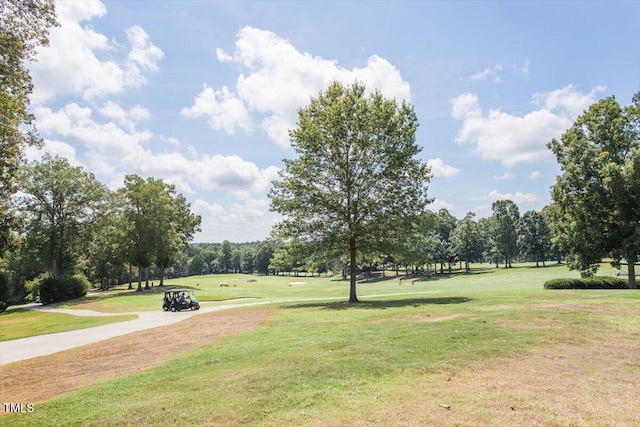 1211 E Pointe Dr, Durham, NC 27712 - view of property's community with view of scattered trees, a lawn, and golf course view