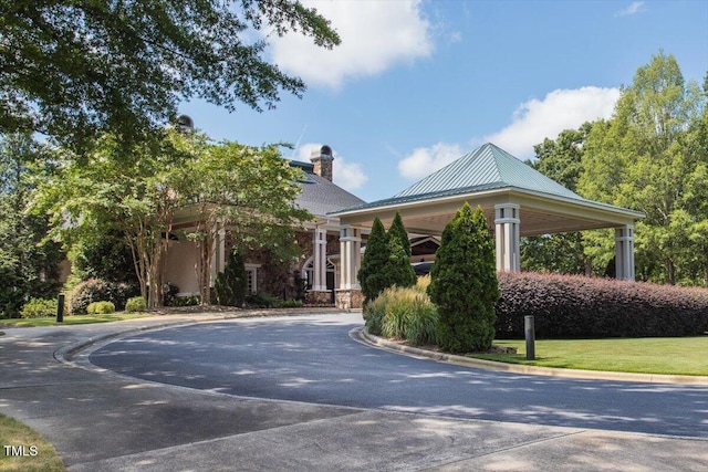 1211 E Pointe Dr, Durham, NC 27712 - view of front of property with a gazebo and a chimney