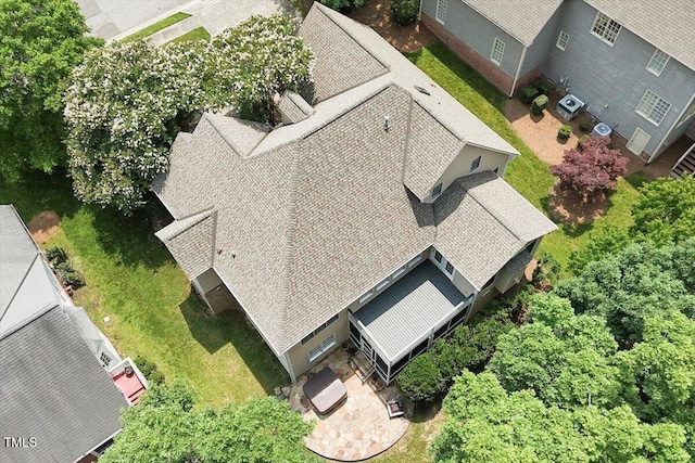 1211 E Pointe Dr, Durham, NC 27712 - aerial view of property and surrounding area