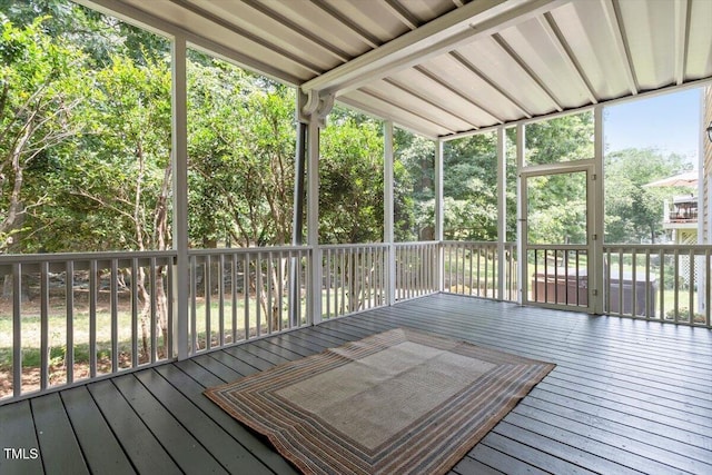 1211 E Pointe Dr, Durham, NC 27712 - deck with view of scattered trees