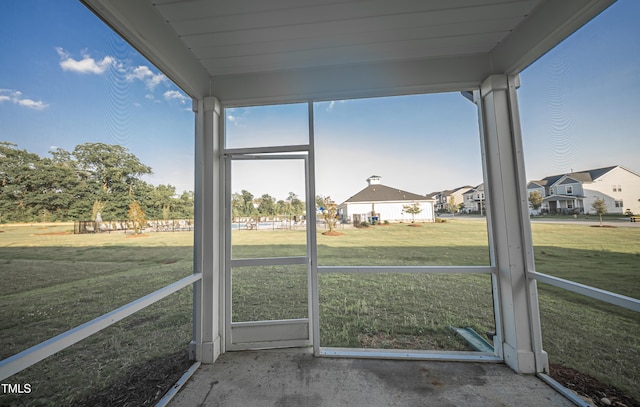 1108 Matterhorn Dr, Fuquay Varina, NC 27526 - unfurnished sunroom featuring a residential view