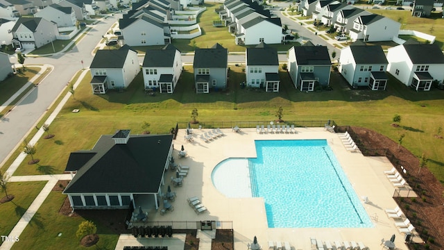 1108 Matterhorn Dr, Fuquay Varina, NC 27526 - aerial view of residential area featuring a pool