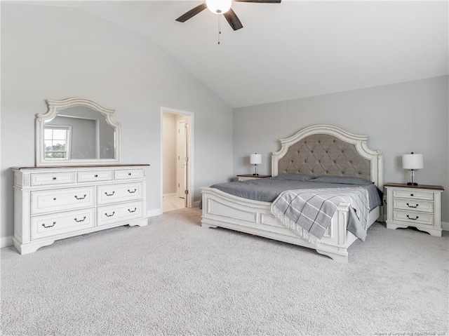298 Turkey Trot Ln, Raeford, NC 28376 - bedroom featuring carpet, lofted ceiling, ceiling fan, and baseboards