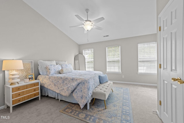 5717 Corbon Crest Ln, Raleigh, NC 27612 - carpeted bedroom featuring lofted ceiling and a ceiling fan
