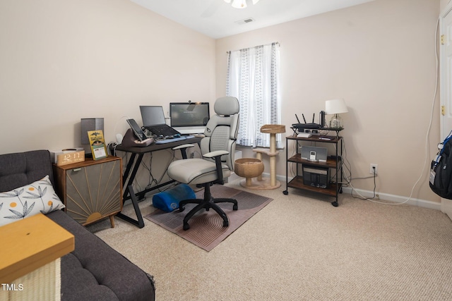 306 Berlin Way, Morrisville, NC 27560 - carpeted office space with baseboards and ceiling fan