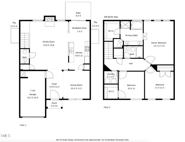 306 Berlin Way, Morrisville, NC 27560 - room layout