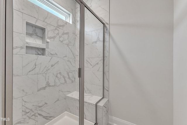1217 Linkwood Way, Fuquay Varina, NC 27526 - full bath with a marble finish shower and baseboards