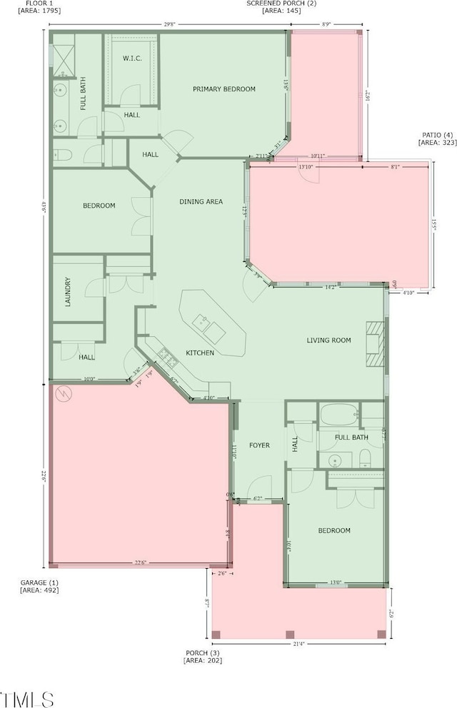 1217 Linkwood Way, Fuquay Varina, NC 27526 - floor plan / room layout