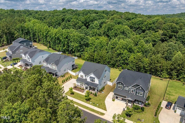 74 Permit Ct, Chapel Hill, NC 27517 - aerial view of residential area with a forest