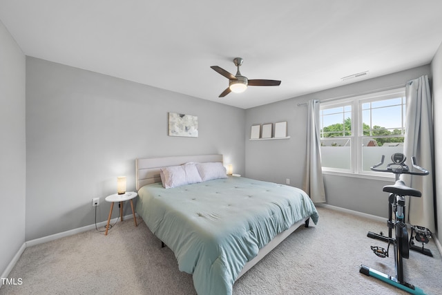 1154 Bungalow Park Dr, Apex, NC 27502 - bedroom with baseboards, carpet, and a ceiling fan