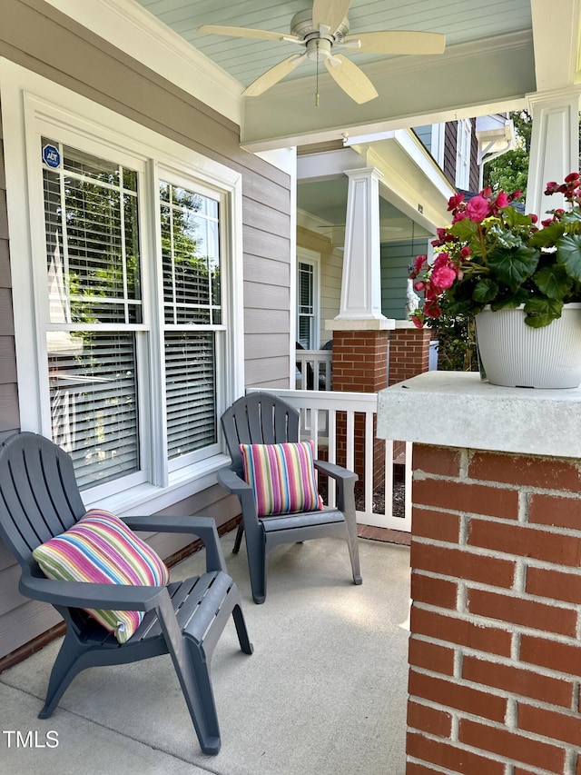 1154 Bungalow Park Dr, Apex, NC 27502 - covered porch featuring a ceiling fan