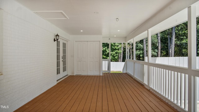 5820 Wake Forest Highway, Durham, NC 27703 - wooden deck featuring french doors