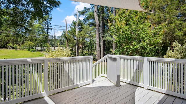 5820 Wake Forest Highway, Durham, NC 27703 - wooden deck with view of scattered trees
