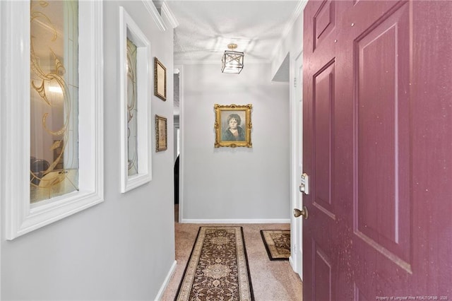 21621 Old Maxton Rd, Maxton, NC 28364 - entryway with baseboards and crown molding