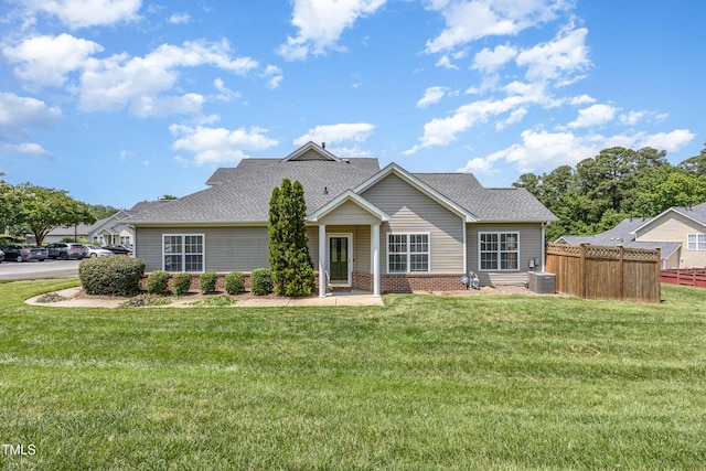 2761 Andover Glen Rd, Raleigh, NC 27604 - single story home featuring central AC, brick siding, and a shingled roof