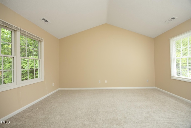 105 Old Dock Trl, Cary, NC 27519 - unfurnished room with light colored carpet, vaulted ceiling, and baseboards