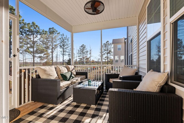 46 Two Belles Ct, Angier, NC 27501 - sunroom / solarium featuring an outdoor living space