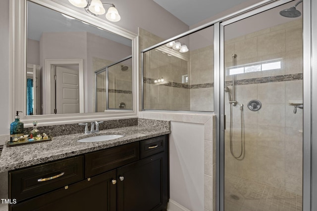 12216 Kyle Abbey Ln, Raleigh, NC 27613 - bathroom with vanity and a shower stall