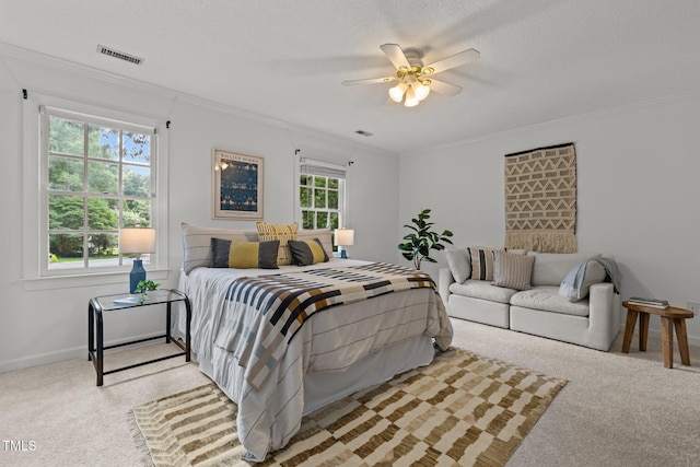 15 Gray Fox Ct, Durham, NC 27713 - carpeted bedroom with ornamental molding, baseboards, and ceiling fan