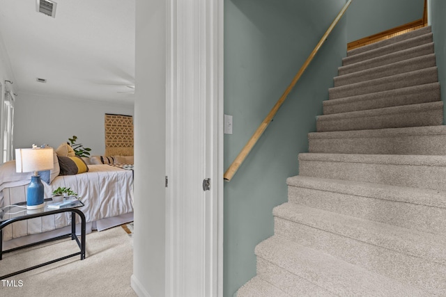 15 Gray Fox Ct, Durham, NC 27713 - staircase with carpet and ornamental molding