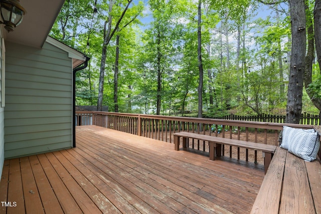 15 Gray Fox Ct, Durham, NC 27713 - wooden deck featuring a fenced backyard and view of wooded area