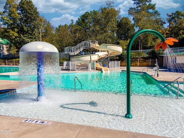 15 Gray Fox Ct, Durham, NC 27713 - community pool featuring a water slide and a patio area