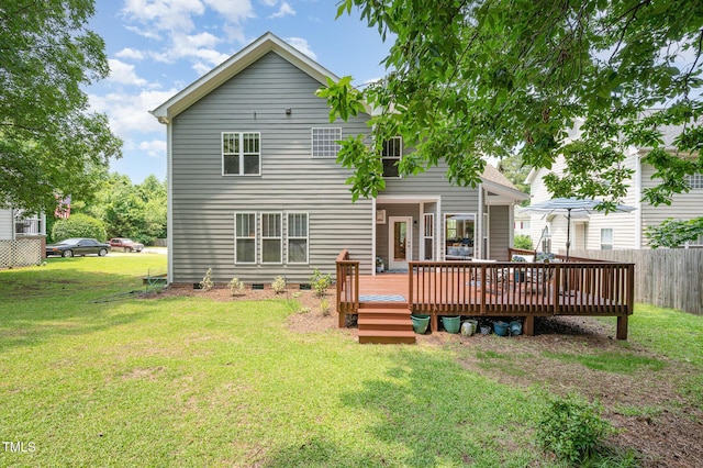 1230 Golden Bluff Ln, Fuquay Varina, NC 27526 - rear view of property with a wooden deck