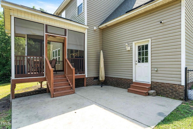 486 S Denise Ave, Coats, NC 27521 - view of patio with entry steps and a sunroom