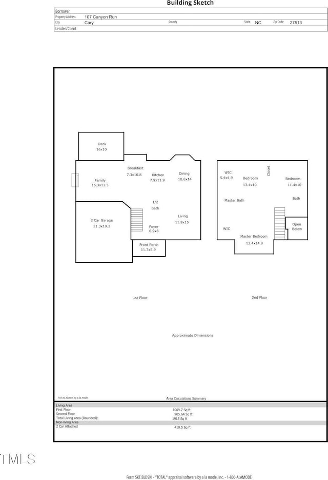 107 Canyon Run, Cary, NC 27513 - property floor plan