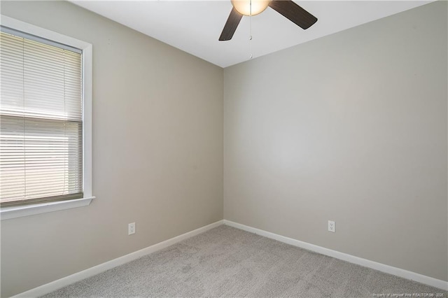 2298 Hackney Loop, Fayetteville, NC 28304 - spare room with a ceiling fan, light carpet, and baseboards