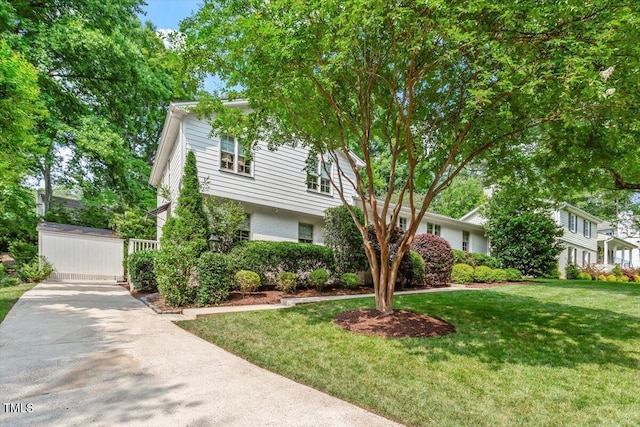 3308 Cobblestone Ct, Raleigh, NC 27607 - view of front of home with concrete driveway and a front lawn